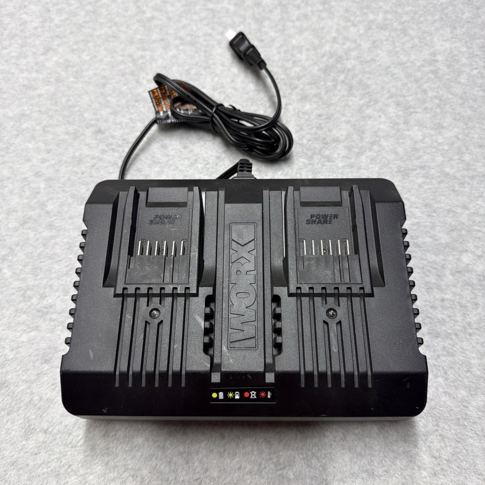 WORX 20V Power ShareDual OEM Quick 2 Battery Charger WA3884 Tested